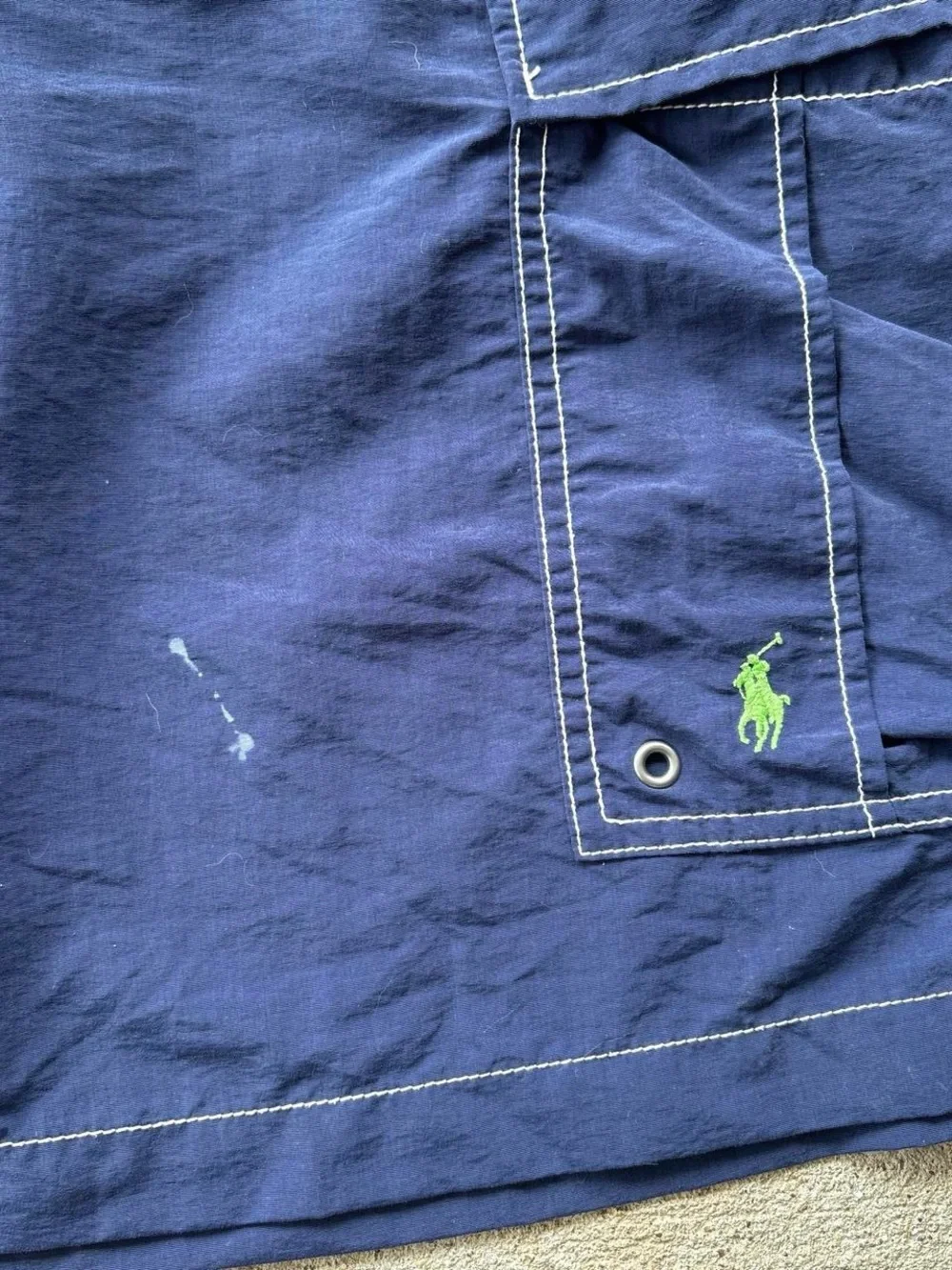 Polo Ralph Lauren Men's Swim Trunks Mesh Lined Cargo Blue 38 Nylon